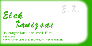 elek kanizsai business card